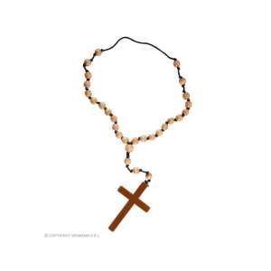 Fa gyöngyös rózsafüzér kereszttel, vallásos jelmez kiegészítő - Widmann