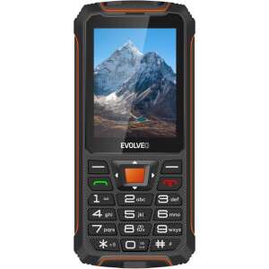 Evolveo StrongPhone Z6 Dual SIM mobile phone, black-orange, front view - Senior Phone