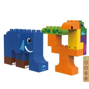 BiOBUDDi Dschungel Bausteine Set mit Elefant und Tukan - BiOBUDDi