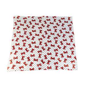 Fehér babatakaró piros masnikkal és pöttyökkel, 150x130cm - Babatakaró