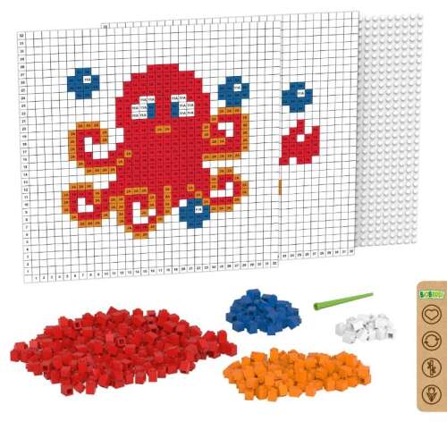 BiOBUDDi Pixel & Create Mosaik-Set mit 402 Teilen, baue einen Oktopus oder eine Krabbe