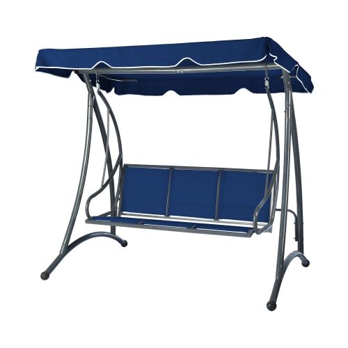 Viktoria 3 személyes kerti hintaágy napellenzővel, fehér háttérrel