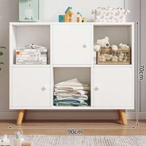 Dulap alb cu 3 uși și rafturi, 90x30x70 cm, perfect pentru dormitor, living sau hol - Mobiliere