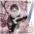 Paint by numbers kit, cat in a tree with pink flowers, includes paints, brushes, and hanging hardware