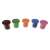 5 colors of Kruzzel Play Dough, brown, green, orange, blue, and pink