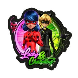 Perna decorativă Miraculous Ladybug și Motan Noir, pernă Buburuză și Motan Noir, 36x33cm - Perne decorative