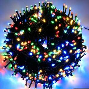 300 LED-es napelemes fényfüzér, színes, 30 méter hosszú, kültéri dekorációhoz - Nonbrand Fényfüzér