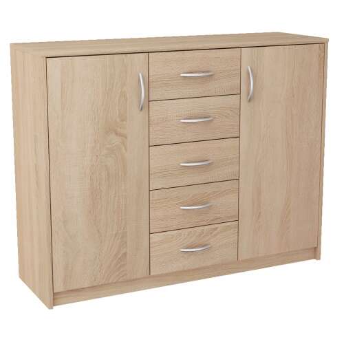 Manhattan Jelin 2 ajtós 5 fiókos komód Sonoma színben