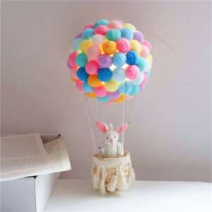 Hőlégballonos éjjeli fény készítő szett - Színes hőlégballonos éjjeli fény nyuszival 87193925 