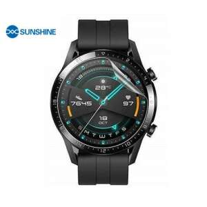 SUNSHINE Hydrogel TPU képernyővédő fólia a HUAWEI Watch GT 2 46mm és HONOR Magicwatch 2 46mm órákhoz, Ultra Clear, önregeneráló, teljes képernyő védelem - Sunshine