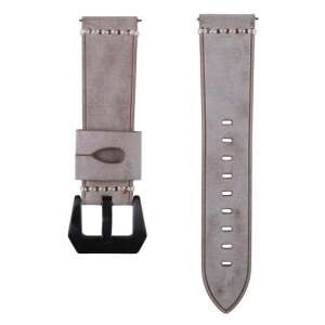 Szürke valódi bőr okosóra szíj Samsung Galaxy Watch 46mm, Gear S3 Classic, Gear S3 Frontier és Honor MagicWatch 2 46mm órákhoz - Okosóra szíj