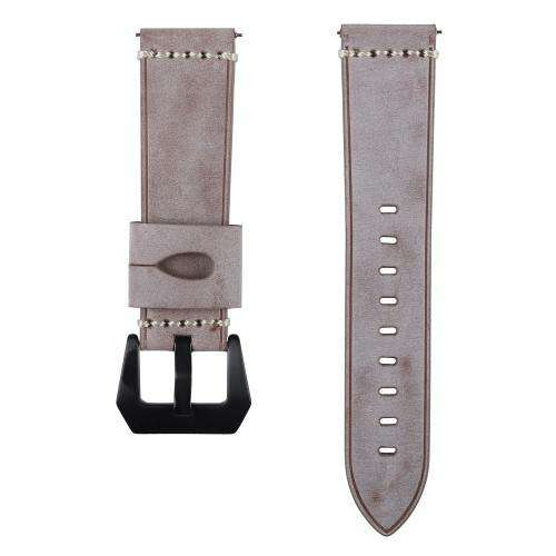 Szürke valódi bőr okosóra szíj Samsung Galaxy Watch 46mm, Gear S3 Classic, Gear S3 Frontier és Honor MagicWatch 2 46mm órákhoz