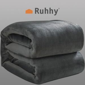Ruhhy gray fleece blanket folded - Blanket