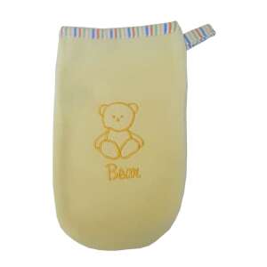 Vaganza hímzett fürdetőkesztyű, sárga, mackó mintával - Baba Fürdetés & Ápolás