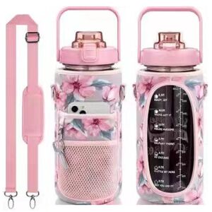 Vizes kulacs kvetinová fľaša na vodu s taškou na prenášanie a ramenným popruhom, objem 2 litre - Preprava jedla a nápojov