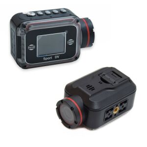 Waterproof Sports Camera with Display and Accessories