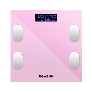 Bewello rosa digitale Badezimmerwaage, 180 kg Kapazität - Personenwaagen