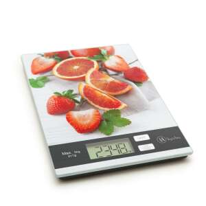 Konyha mérleg, 5 kg-os, digitális, üveg felület, gyümölcsös mintával, Vigos-Art márka - Kitchen Scale