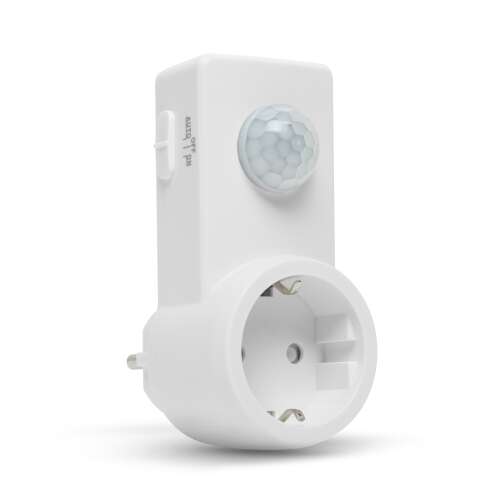 White motion sensor socket with 120° detection range and up to 10m distance