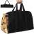 Black firewood carrier bag with handles, carrying firewood