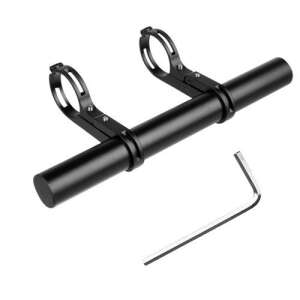 Black bicycle handlebar extender with allen key, 20cm, aluminum, for bicycle or scooter - Trizand