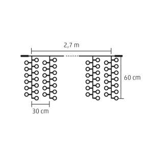 Home LED Fényfüggöny - 600 LED - Hidegfehér - 270x60cm 87251382 - Home by Somogyi