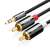 Cablu audio Ugreen 3,5 mm jack la 2 RCA, negru, 3 metri