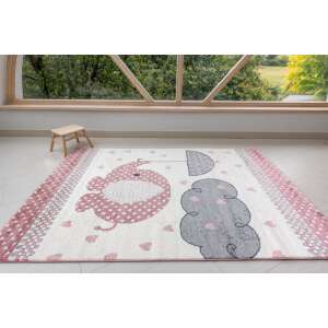 Kimani elefánt mintás (pink) gyerek szőnyeg 100x150cm Rózsaszín
