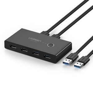 Ugreen USB 3.2 Gen 1 превключвател за два компютъра, 4 порта, черен - Ugreen USB хъб