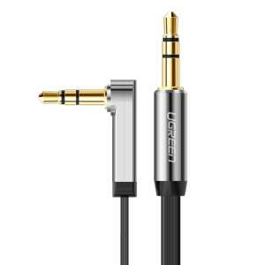 Ugreen 3,5 mm-es hím-hím derékszögű audio kábel, 0,5 m, fekete - Ugreen