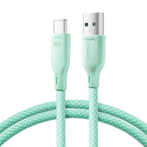 Kabel Joyroom Multi-Color Series SA34-AC6 USB-A do USB-C, zielony, szybkie ładowanie 100W, 1m