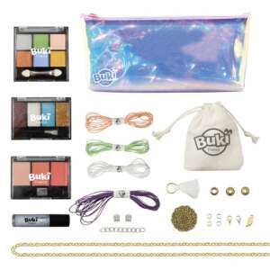 Buiki My Pretty Bag makeup and jewelry making kit for girls, includes eyeshadow, blush, lip gloss, and jewelry making supplies - Jewelry Making Kit