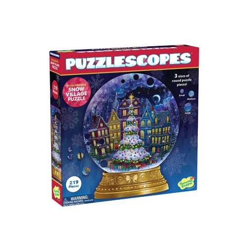 Puzzlescopes Hófalusi kirakós 219 darabos kerek kirakós játék
