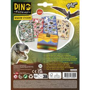 Dino Forever Window Stickers, over 45 static stickers, easy to remove, re-usable, dinosaur stickers for kids - Sticker, Magnet