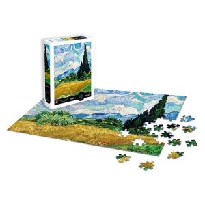 Calypso Van Gogh Búzamező Ciprusfákkal 1000 darabos kirakó részben összerakva - Puzzle