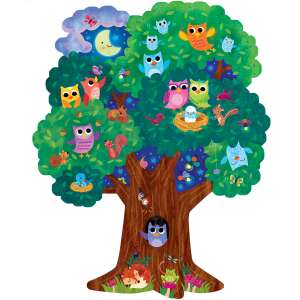 Hoot Owl Hoot! floor puzzle, 50 piece tree shaped puzzle with owls - Puzzle
