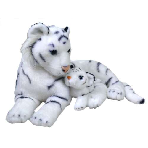 Wild Republic white tiger mother and cub plush toy