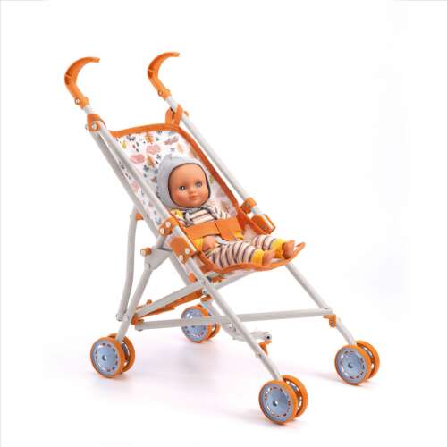 Djeco doll stroller, foldable, with doll, for 30-36 cm dolls