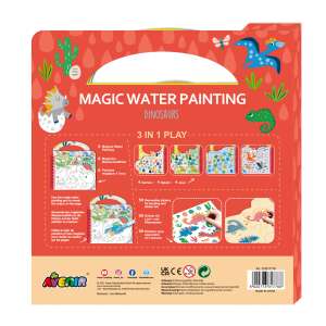 Vízfestő könyv, matricák és játékok, hordozható - Dinoszauruszok 87288564 Foglalkoztató füzet, kifestő-színező