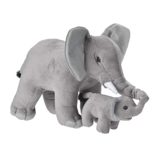 Wild Republic Plüsch-Spielzeug Mutter und Baby Elefant, 38 cm, grau
