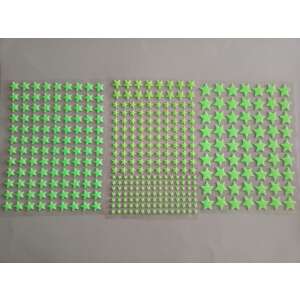 Foszforeszkáló Csillag Matricák - 384 db - 4 Méret