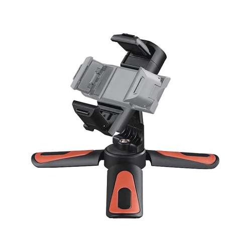 Hama Pocket II Rotation statív pre smartfón a tablet, čierna a červená, nohy zložené