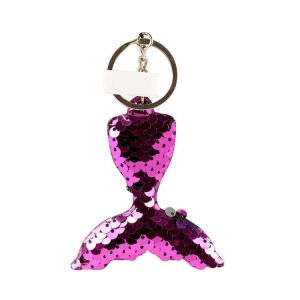 Toi-toys shimmering mermaid tail keychain, pink sequins, unpackaged - Keychain