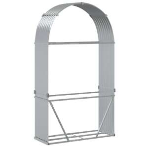 vidaXL suport pentru lemne din oțel galvanizat argintiu, 120 x 45 x 210 cm - Accesorii pentru șemineu și sobă