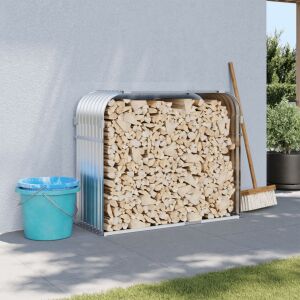 Acél Tűzifa Tároló umplut cu lemne de foc, suport pentru lemne de foc din oțel de 120x45x100 cm lângă un perete - Accesorii pentru șemineu și sobă
