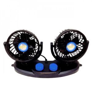 SilverHome MARS X616 12V Dupla Fejes Autós Ventilátor - 360° Forgatható - Autós ventilátor
