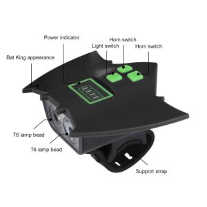 Bat King Kerékpár Lámpa - Denevér Design - 5 Fokozat