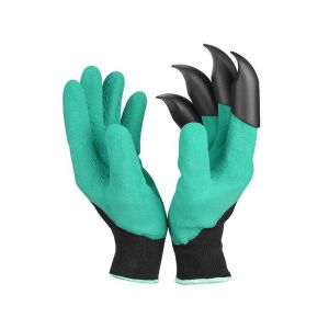 Kertészkesztyű Ásókarmokkal - Zöld - Univerzális Méret