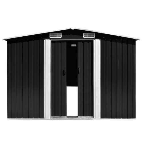 Antracitszürke fém kerti fészer 257 x 298 x 178 cm (143342) 87341973