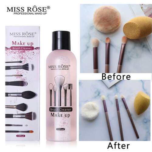 Miss Rose Professional Make-up Pinselreiniger, vor und nach dem Reinigen von Make-up-Pinseln und Schwämmen